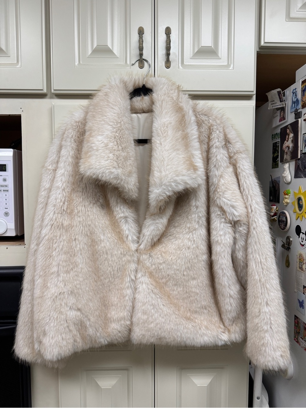 Cream Faux Fur Coat- Never worn